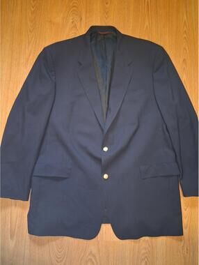 Hart Schaffner Marx Blazer Mens 50XL Navy Gold Buttons Wool